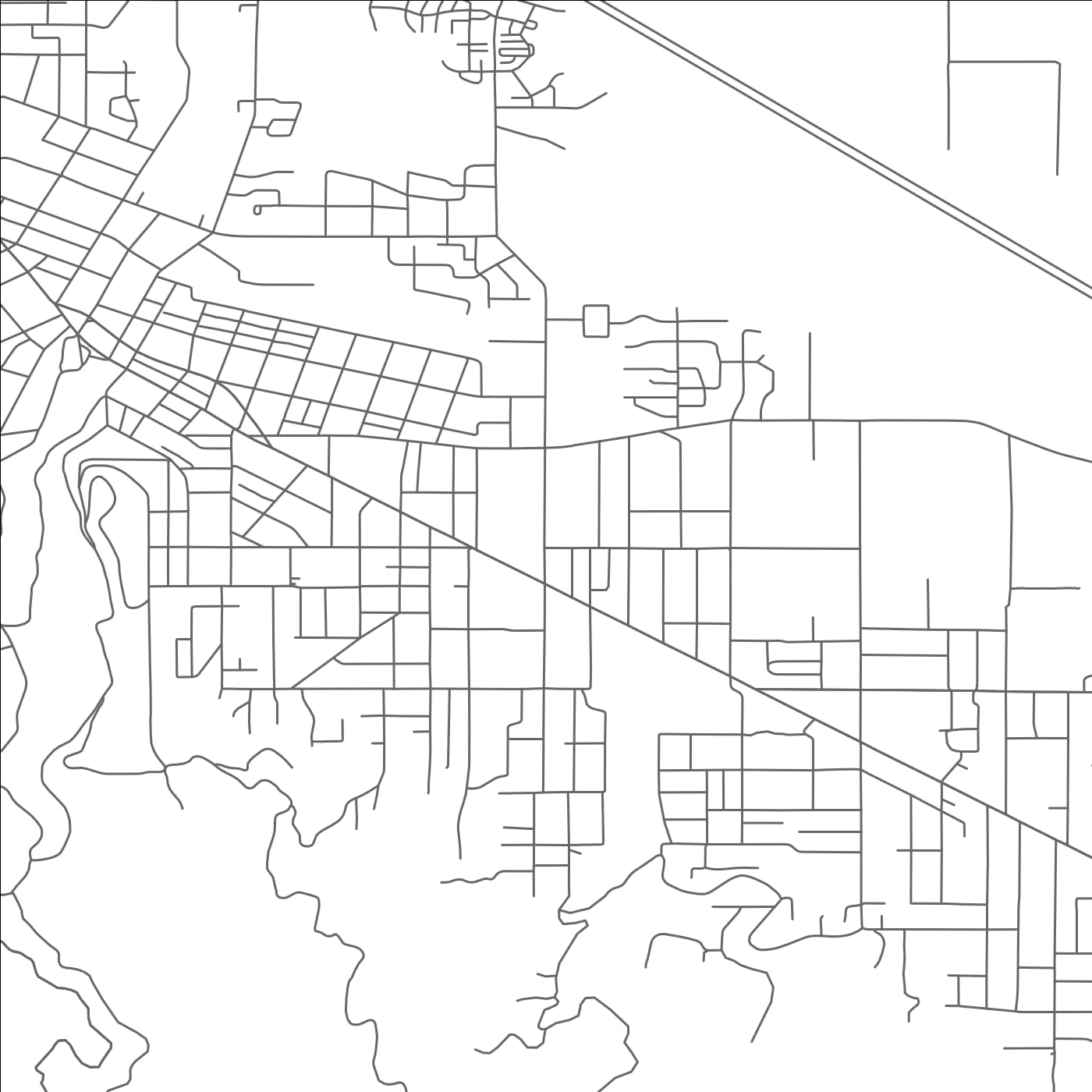 ROAD MAP OF ASHLAND, OREGON BY MAPBAKES