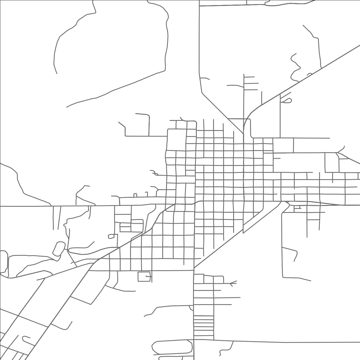 ROAD MAP OF BURNS, OREGON BY MAPBAKES