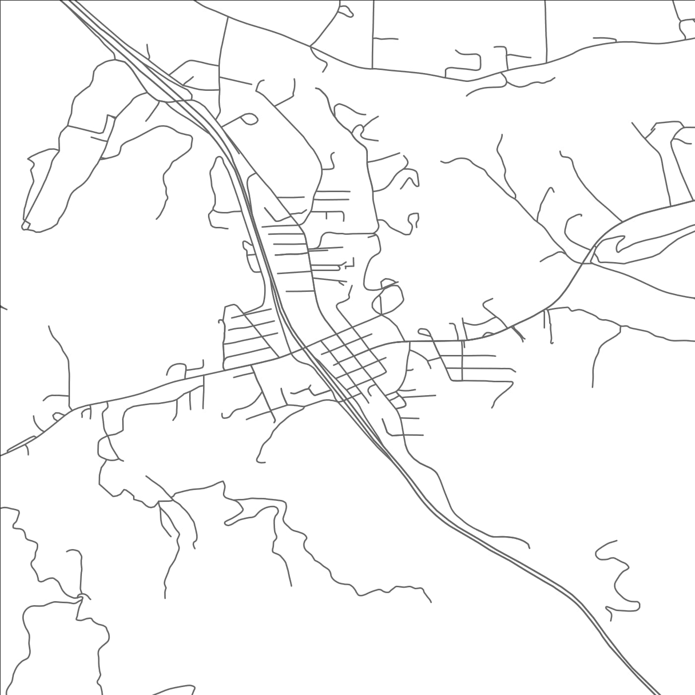 ROAD MAP OF CANYONVILLE, OREGON BY MAPBAKES