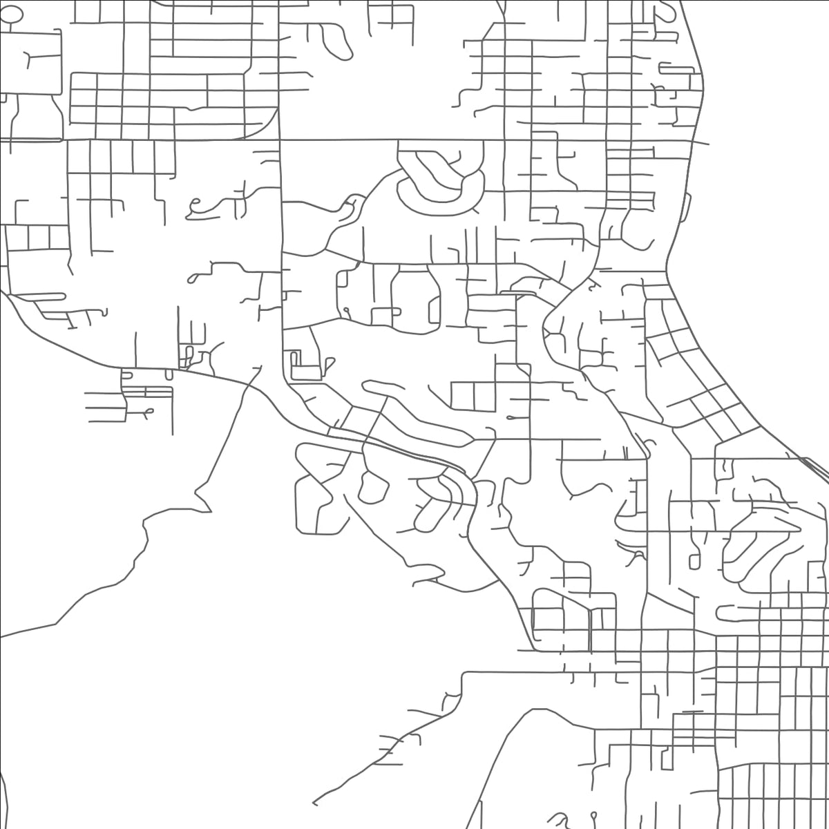 ROAD MAP OF COOS BAY, OREGON BY MAPBAKES