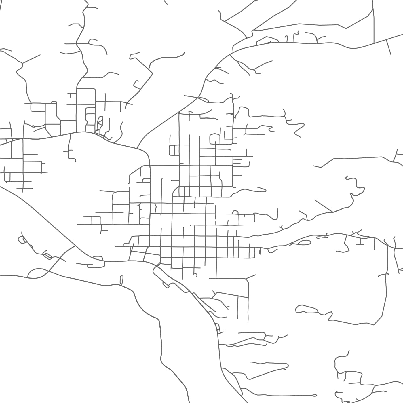 ROAD MAP OF COQUILLE, OREGON BY MAPBAKES