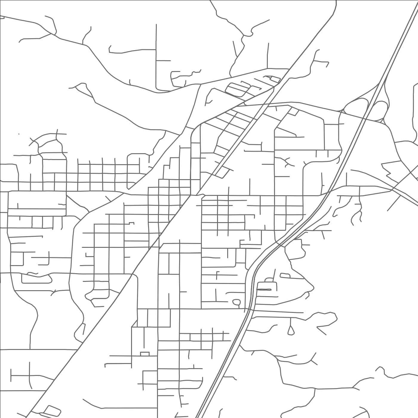 ROAD MAP OF COTTAGE GROVE, OREGON BY MAPBAKES