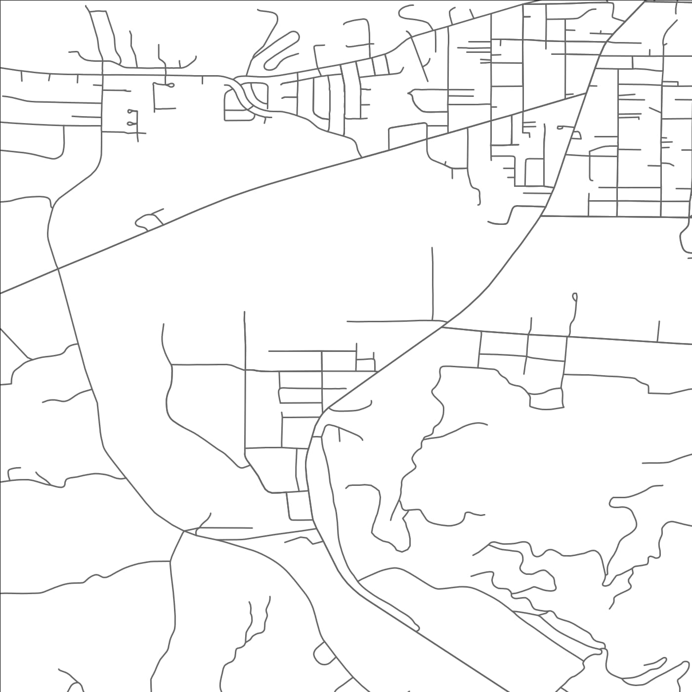 ROAD MAP OF DILLARD, OREGON BY MAPBAKES