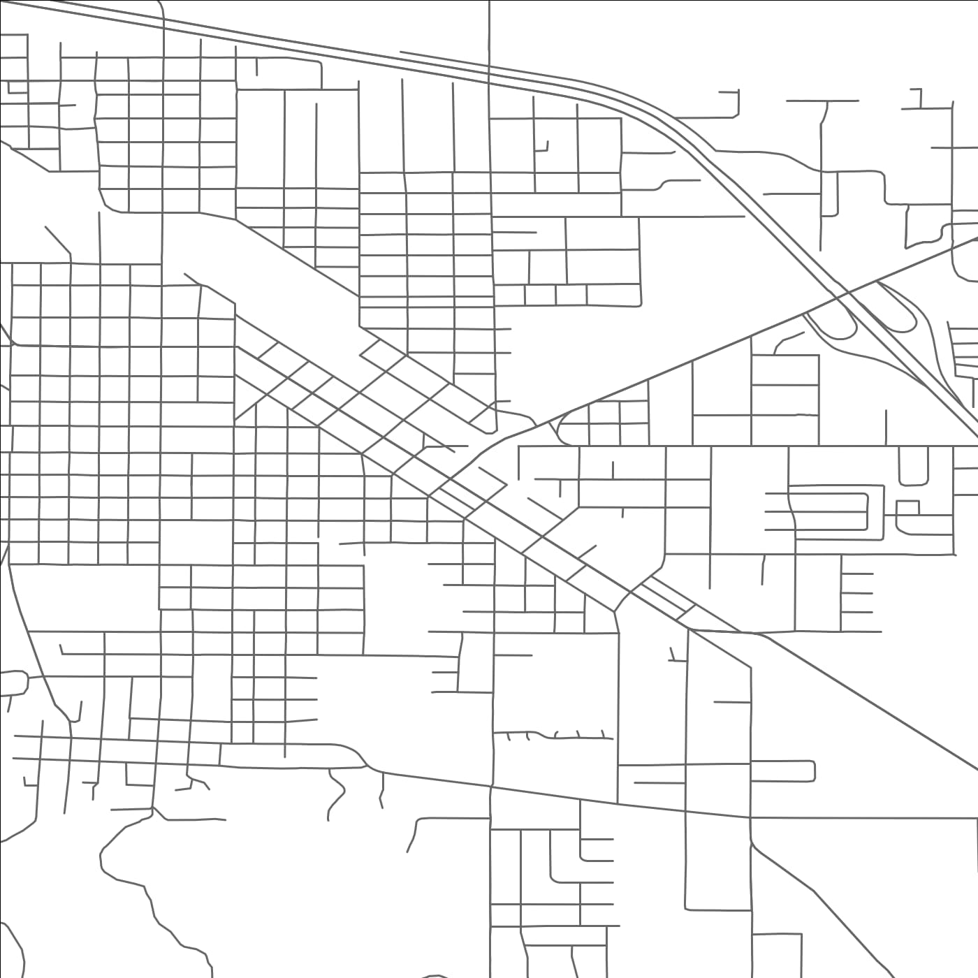 ROAD MAP OF LA GRANDE, OREGON BY MAPBAKES