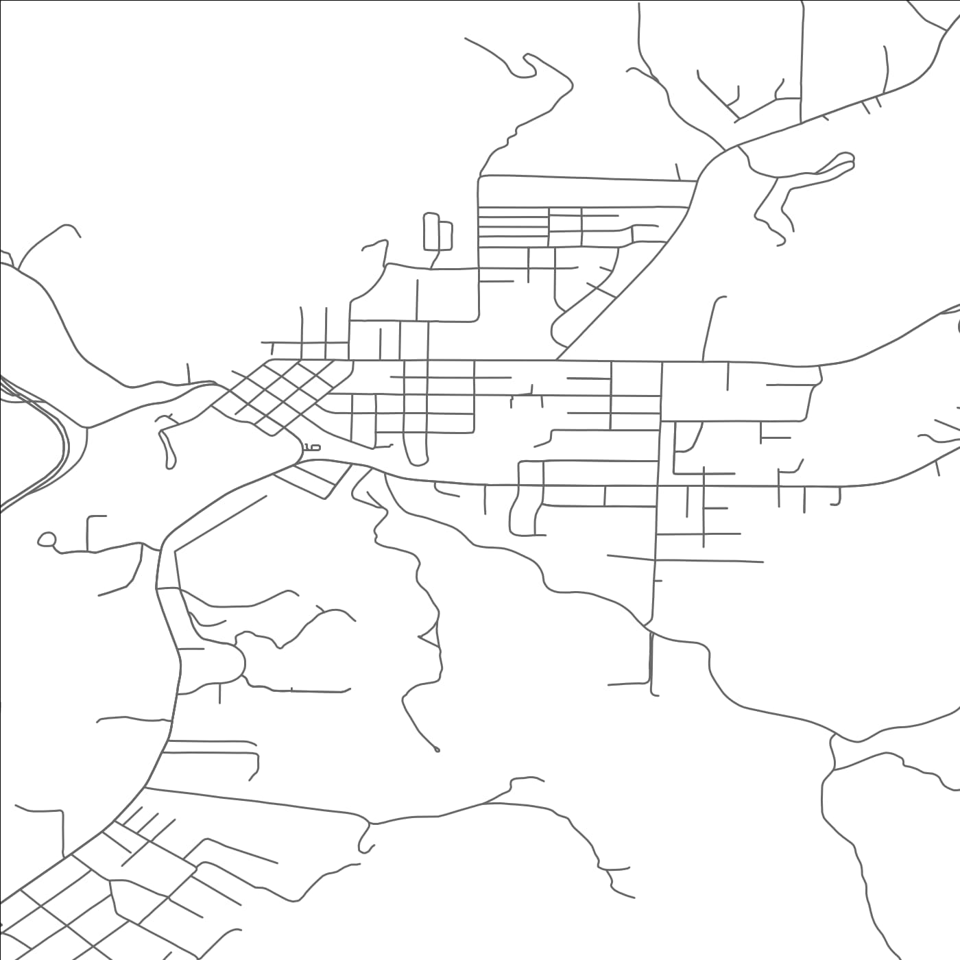 ROAD MAP OF MYRTLE CREEK, OREGON BY MAPBAKES