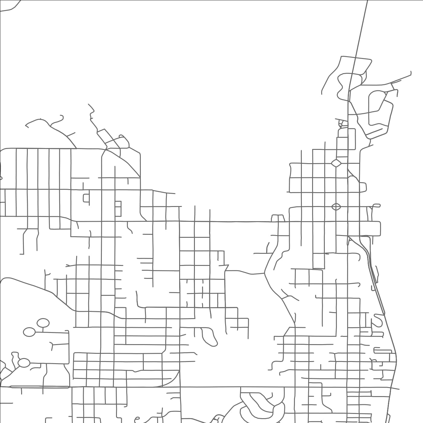 ROAD MAP OF NORTH BEND, OREGON BY MAPBAKES