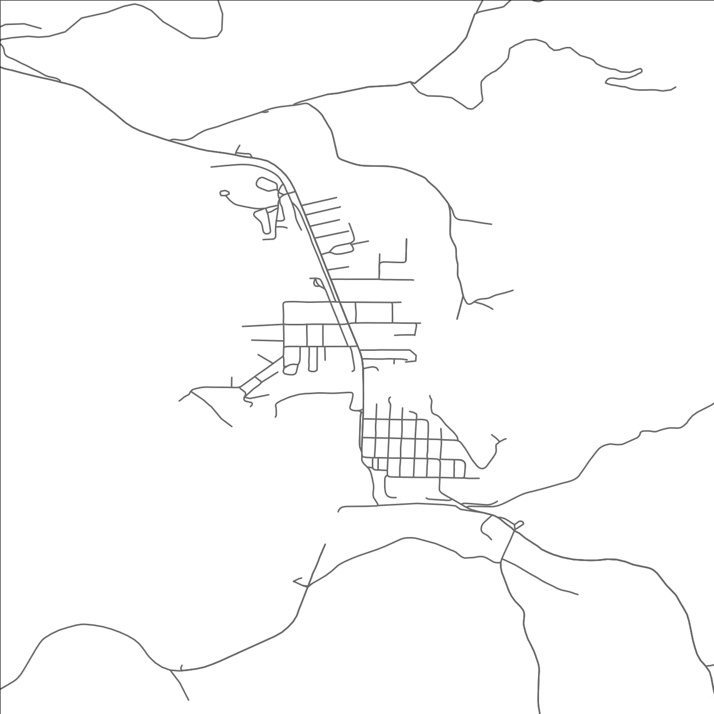 ROAD MAP OF POWERS, OREGON BY MAPBAKES