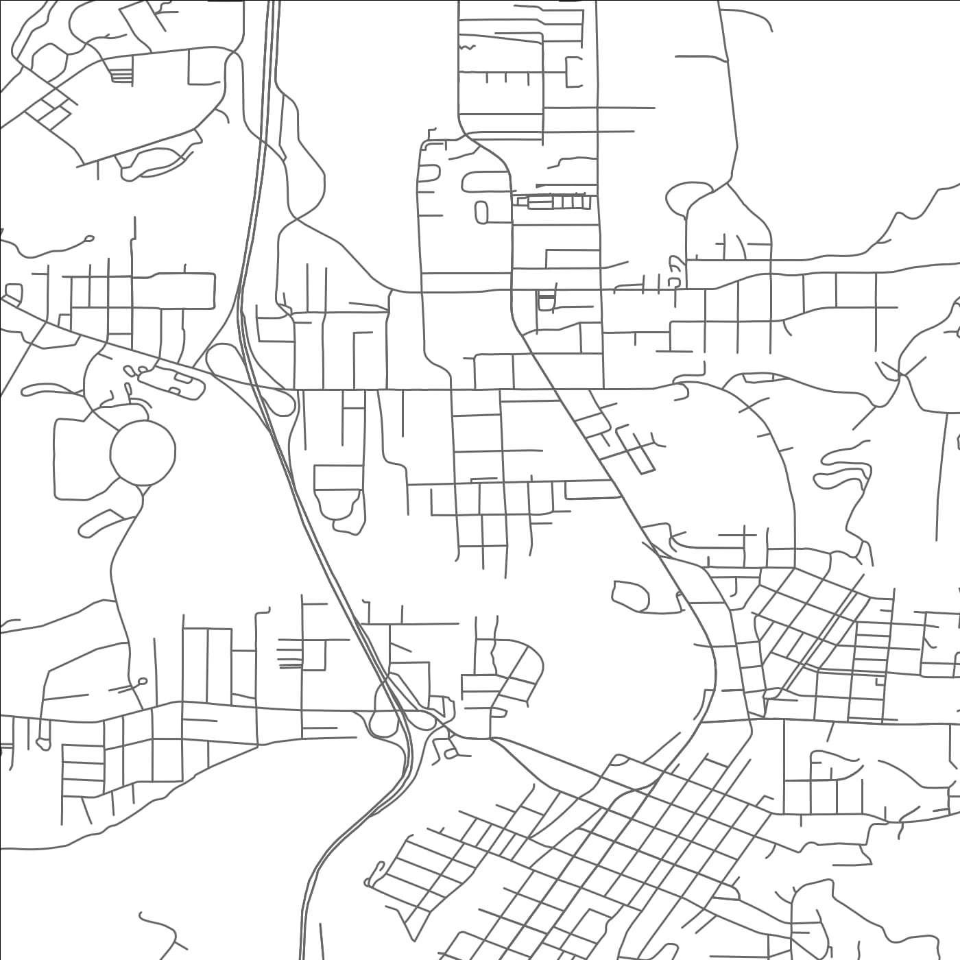 ROAD MAP OF ROSEBURG NORTH, OREGON BY MAPBAKES