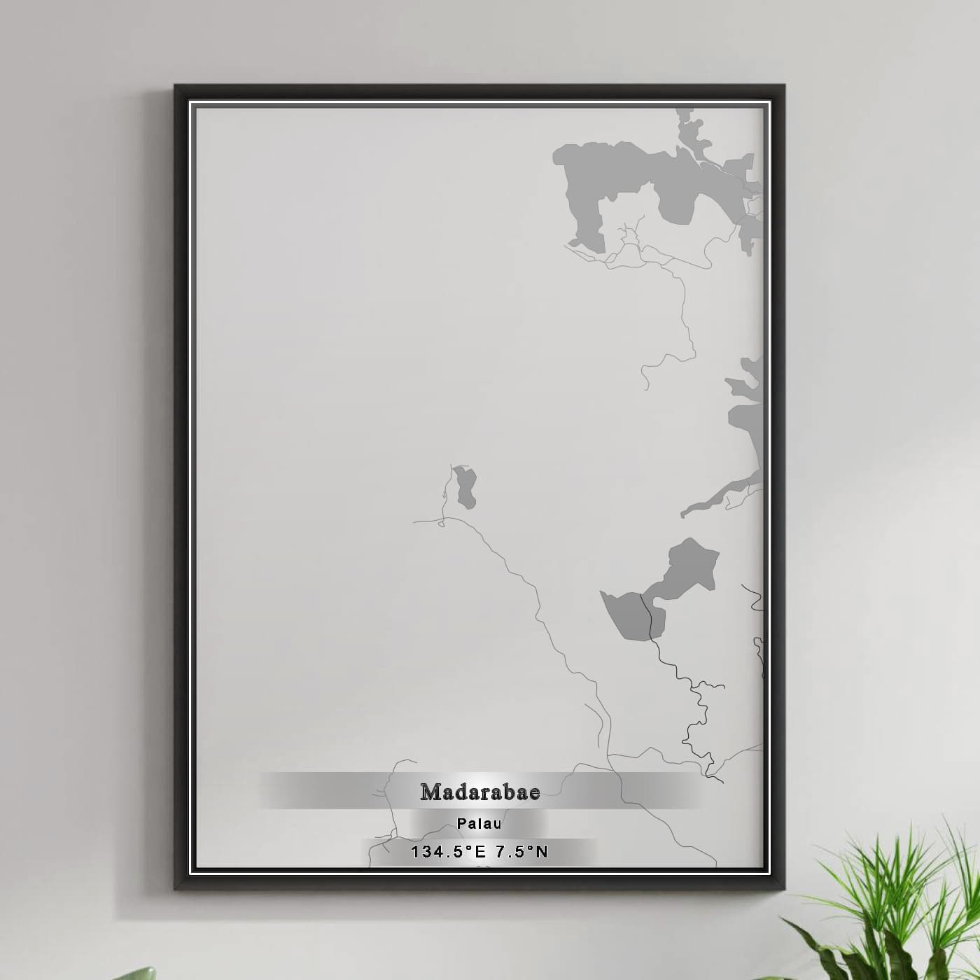 ROAD MAP OF MADARABAE, PALAU BY MAPBAKES