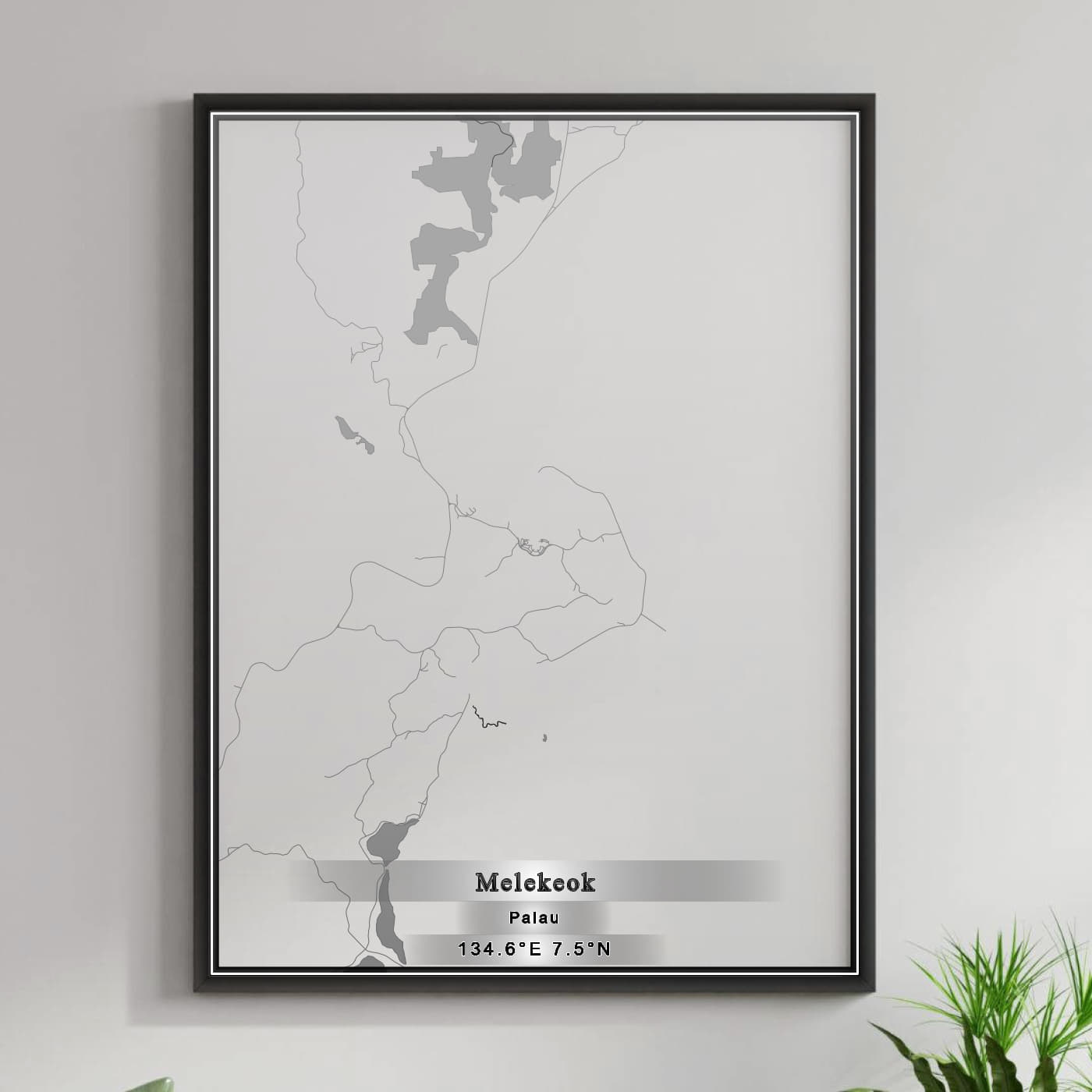 ROAD MAP OF MELEKEOK, PALAU BY MAPBAKES