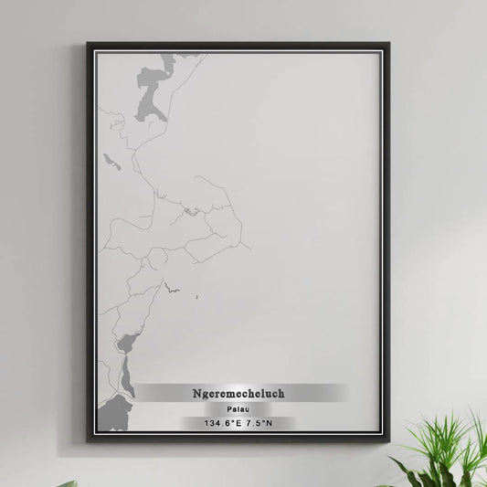 ROAD MAP OF NGEREMECHELUCH, PALAU BY MAPBAKES