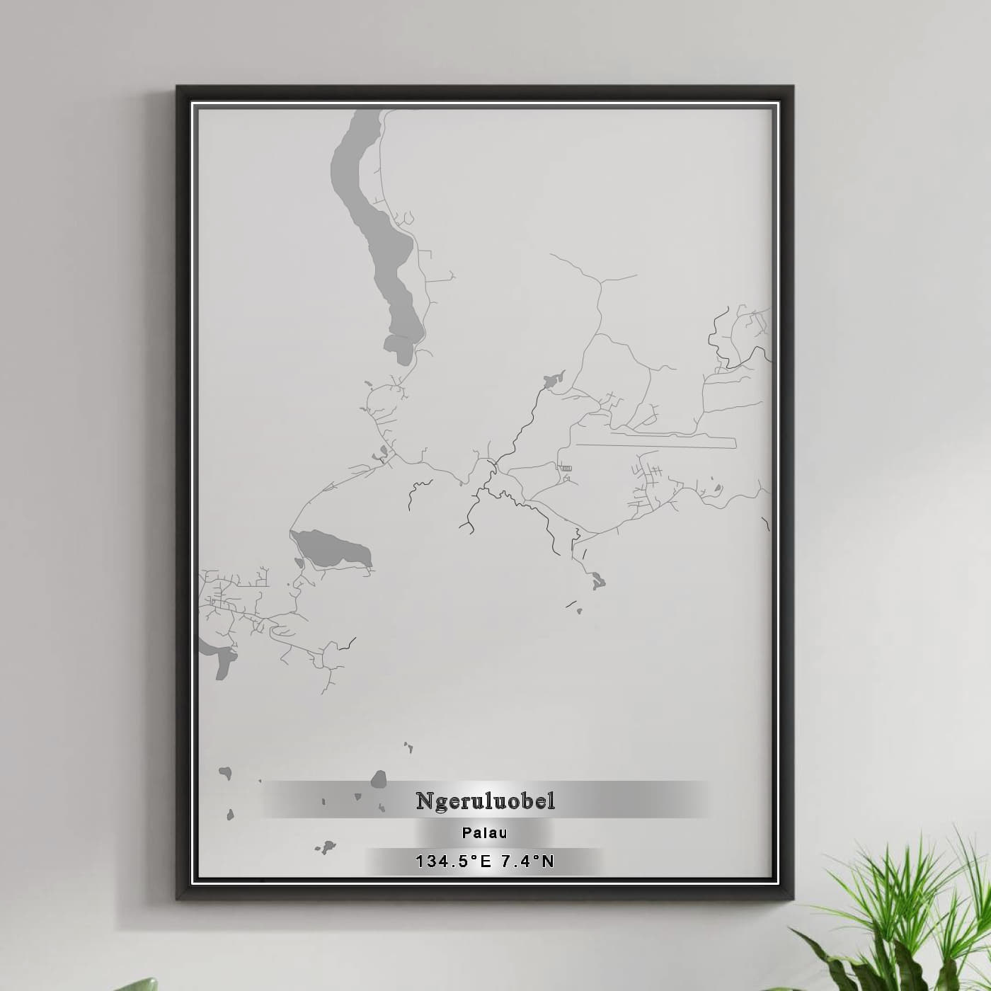 ROAD MAP OF NGERULUOBEL, PALAU BY MAPBAKES