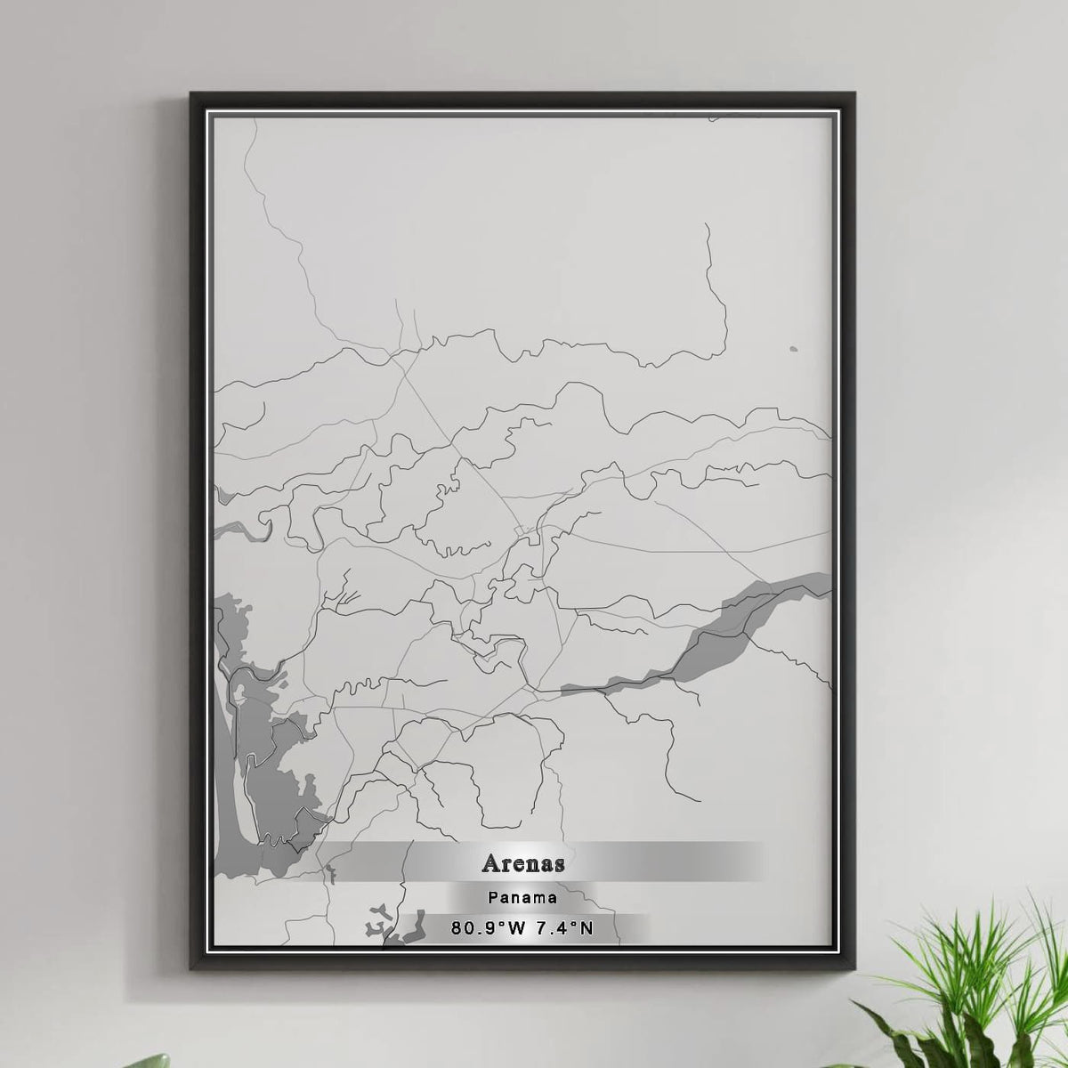 ROAD MAP OF ARENAS, PANAMA BY MAPBAKES