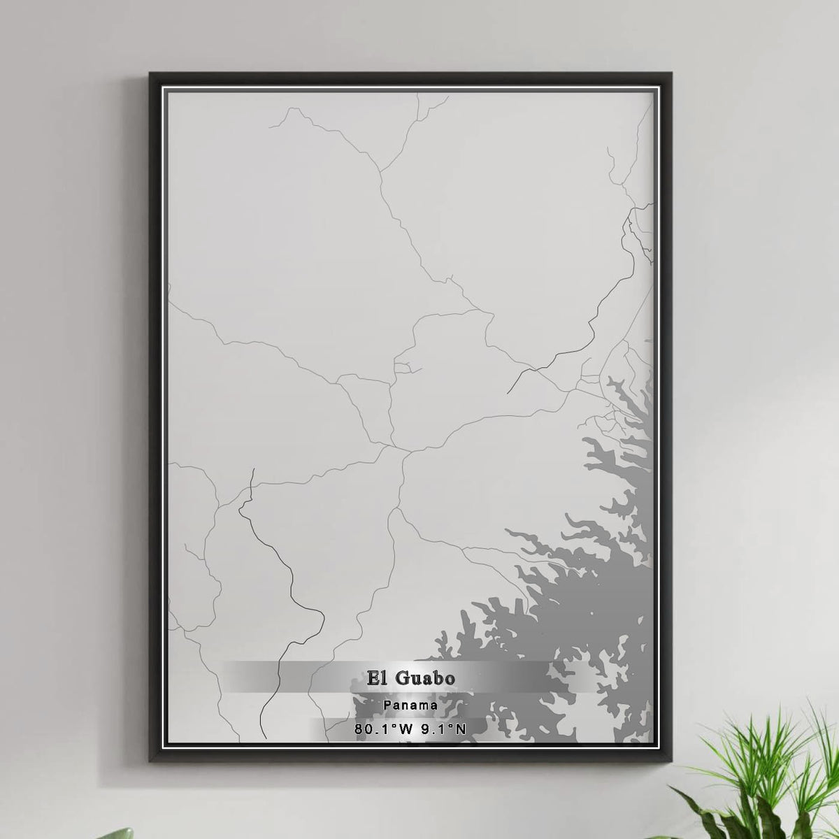 ROAD MAP OF EL GUABO, PANAMA BY MAPBAKES