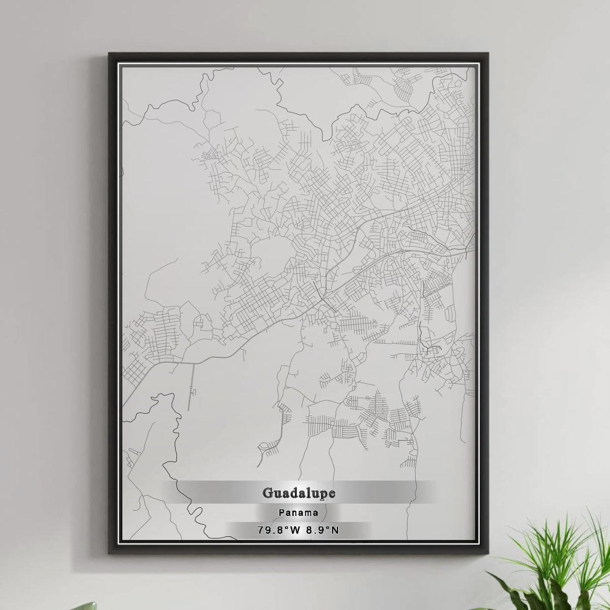 ROAD MAP OF GUADALUPE, PANAMA BY MAPBAKES