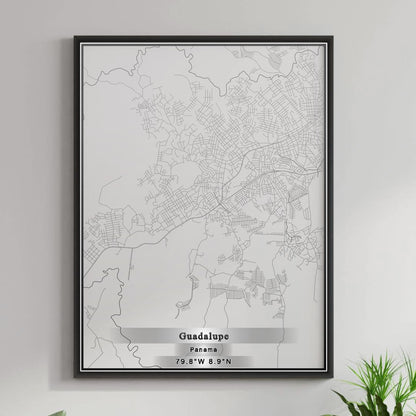 ROAD MAP OF GUADALUPE, PANAMA BY MAPBAKES