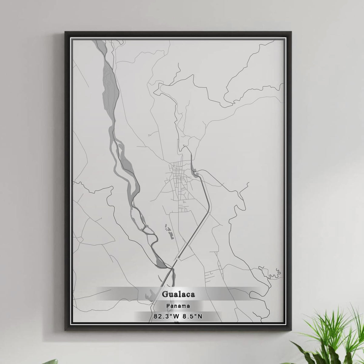 ROAD MAP OF GUALACA, PANAMA BY MAPBAKES