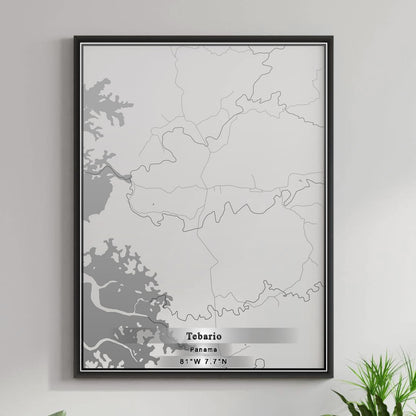 ROAD MAP OF TEBARIO, PANAMA BY MAPBAKES