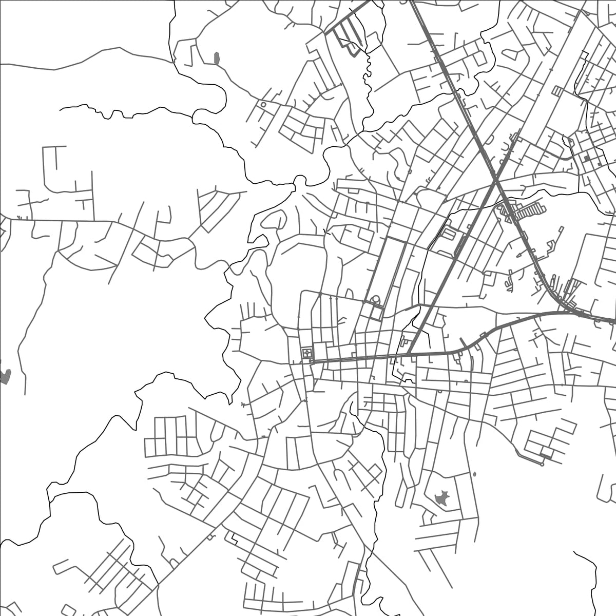 ROAD MAP OF SANTIAGO, PANAMA BY MAPBAKES