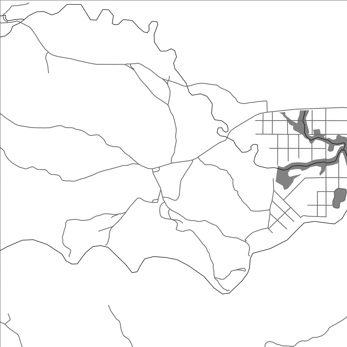 ROAD MAP OF TOZA, PANAMA BY MAPBAKES