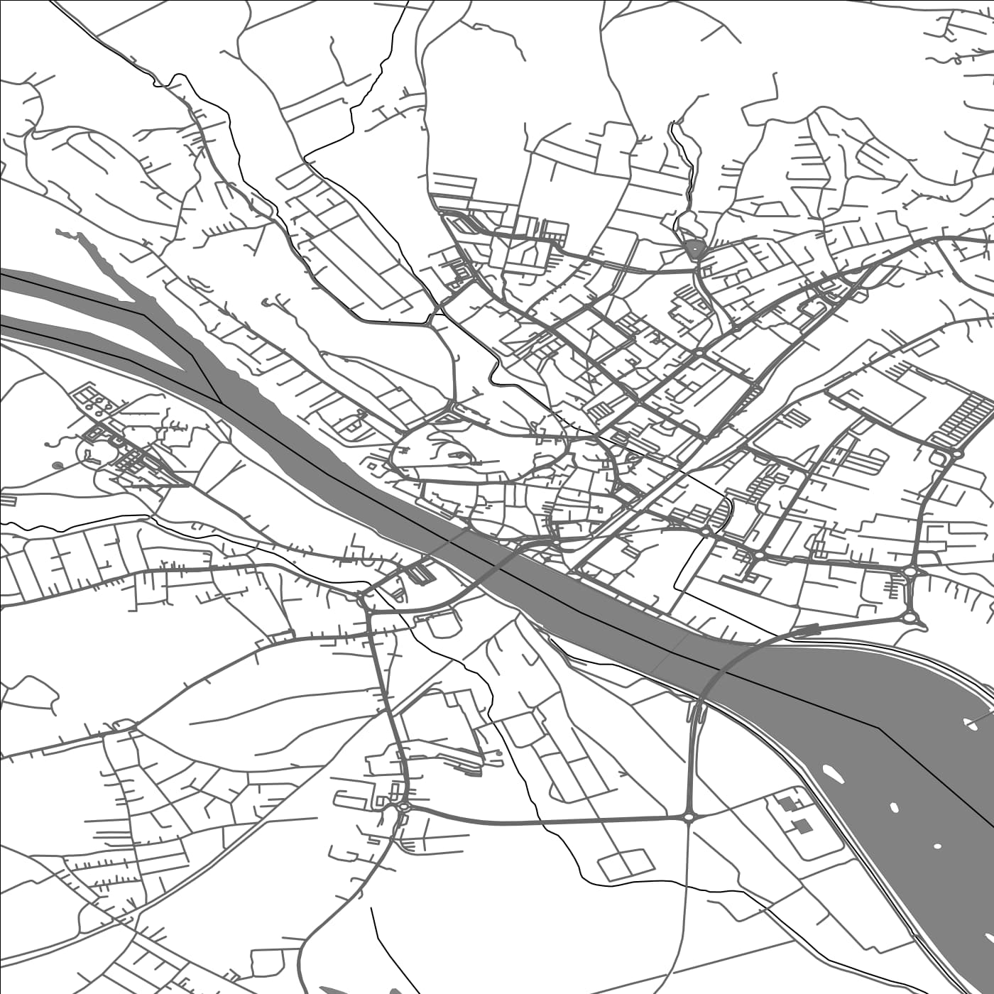 ROAD MAP OF PTUJ, SLOVENIA BY MAPBAKES