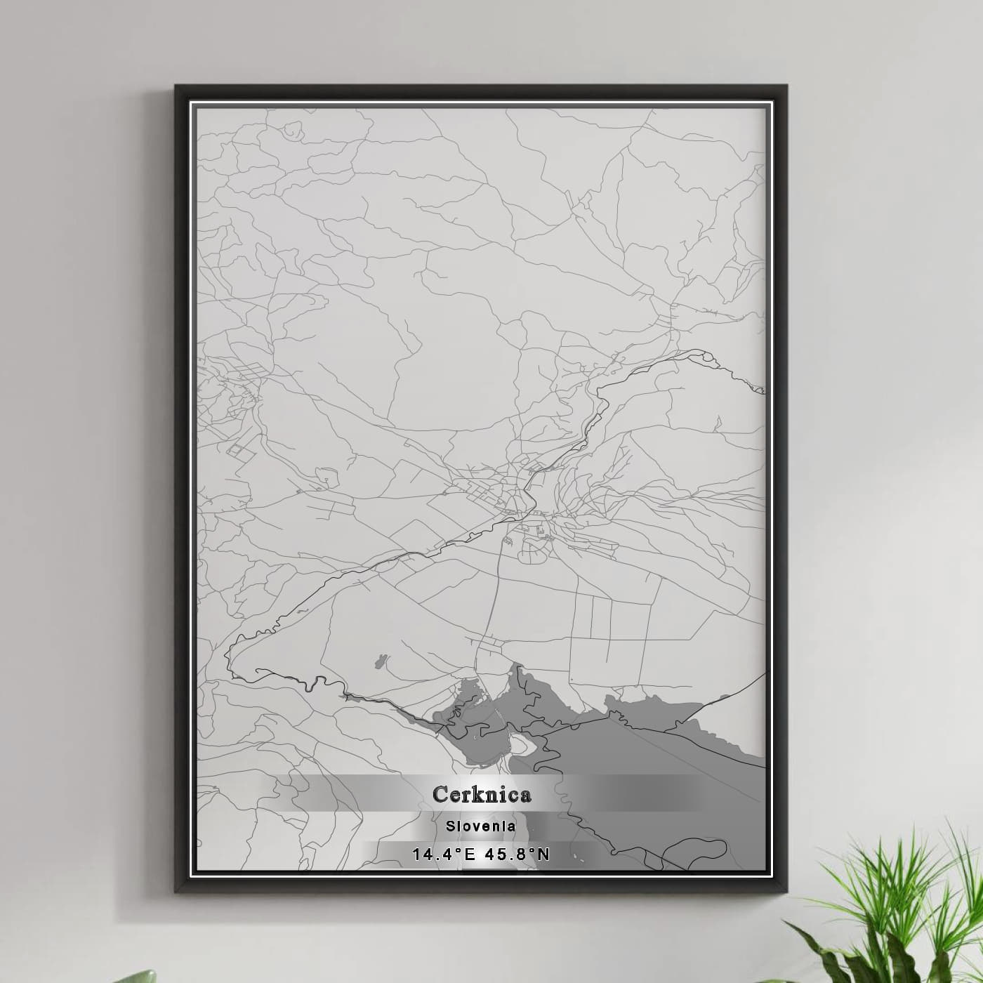 ROAD MAP OF CERKNICA, SLOVENIA BY MAPBAKES