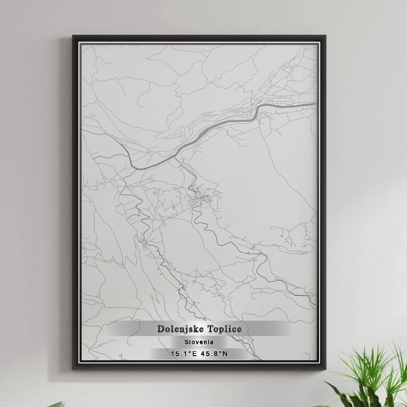 ROAD MAP OF DOLENJSKE TOPLICE, SLOVENIA BY MAPBAKES