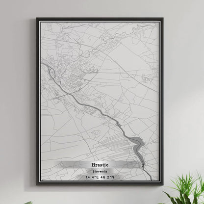 ROAD MAP OF HRASTJE, SLOVENIA BY MAPBAKES