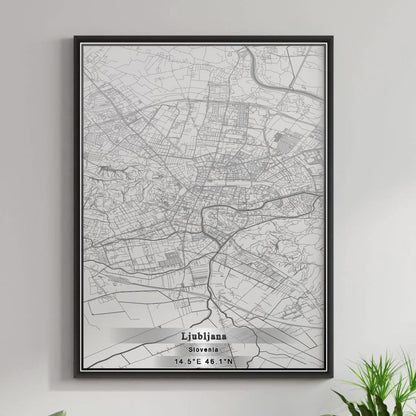 ROAD MAP OF LJUBLJANA, SLOVENIA BY MAPBAKES