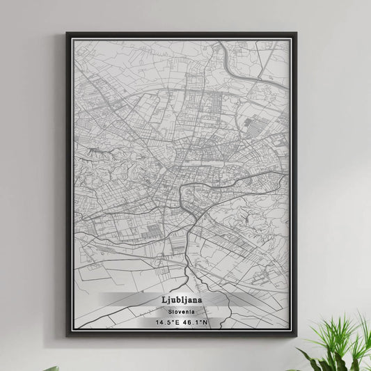 ROAD MAP OF LJUBLJANA, SLOVENIA BY MAPBAKES