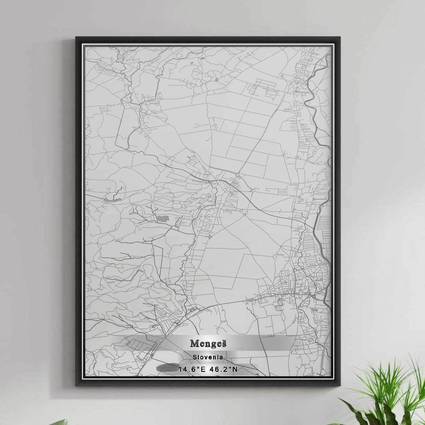 ROAD MAP OF MENGEŠ, SLOVENIA BY MAPBAKES