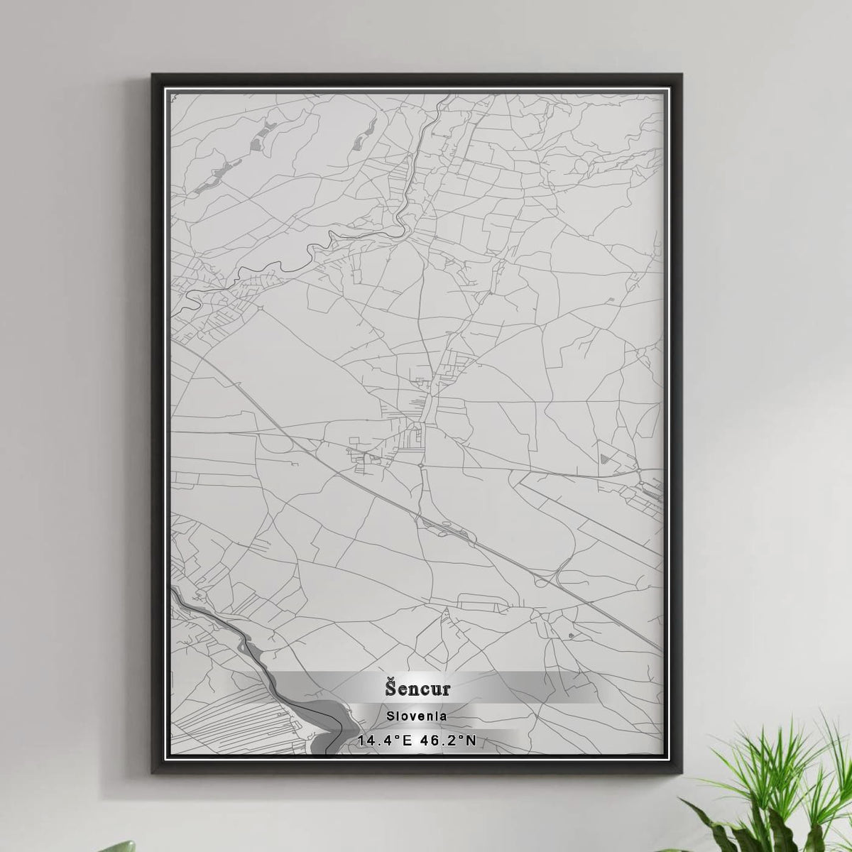 ROAD MAP OF ŠENCUR, SLOVENIA BY MAPBAKES