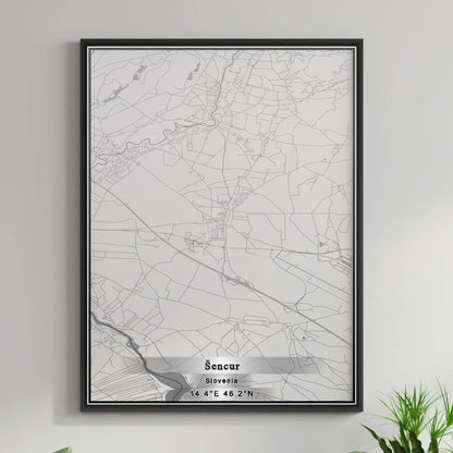 ROAD MAP OF ŠENCUR, SLOVENIA BY MAPBAKES