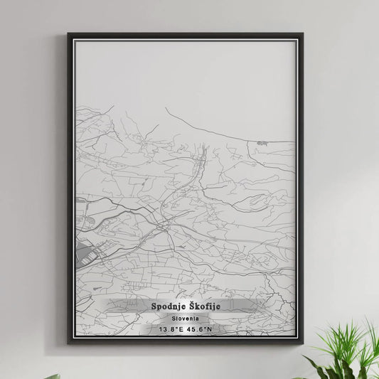 ROAD MAP OF SPODNJE ŠKOFIJE, SLOVENIA BY MAPBAKES