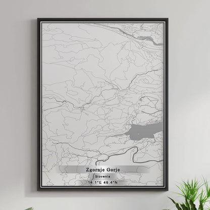 ROAD MAP OF ZGORNJE GORJE, SLOVENIA BY MAPBAKES