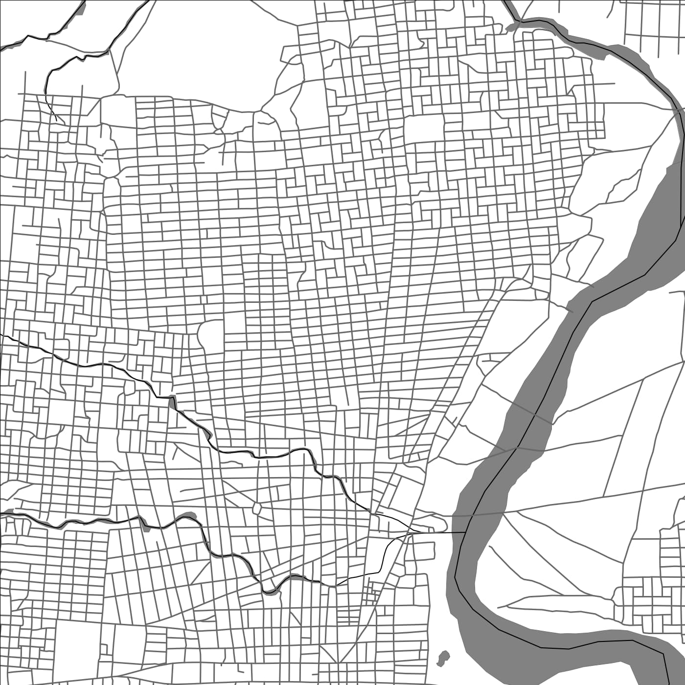 ROAD MAP OF EL GENEINA, SUDAN BY MAPBAKES