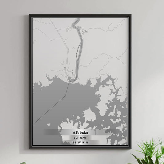 ROAD MAP OF AFOBAKA, SURINAME BY MAPBAKES