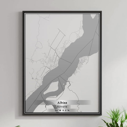 ROAD MAP OF ALBINA, SURINAME BY MAPBAKES