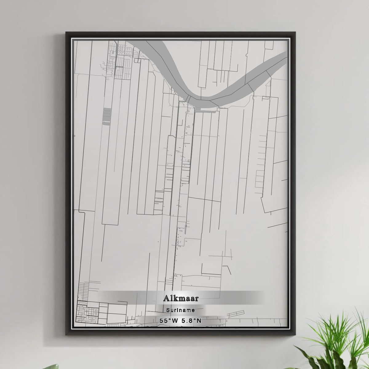 ROAD MAP OF ALKMAAR, SURINAME BY MAPBAKES