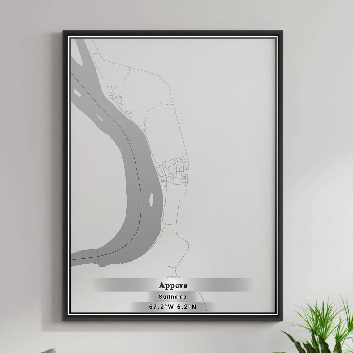 ROAD MAP OF APPERA, SURINAME BY MAPBAKES
