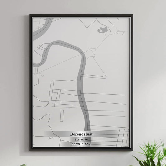 ROAD MAP OF BERENDSLUST, SURINAME BY MAPBAKES