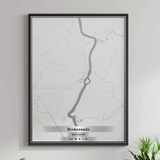 ROAD MAP OF BROKOOONDO, SURINAME BY MAPBAKES