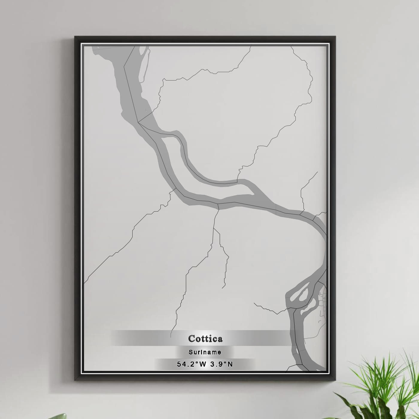 ROAD MAP OF COTTICA, SURINAME BY MAPBAKES