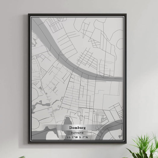 ROAD MAP OF DOMBURG, SURINAME BY MAPBAKES