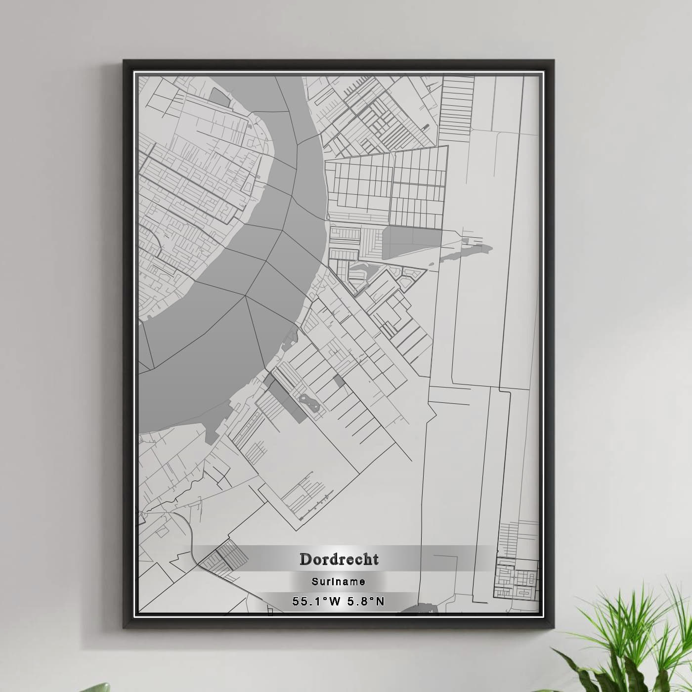 ROAD MAP OF DORDRECHT, SURINAME BY MAPBAKES