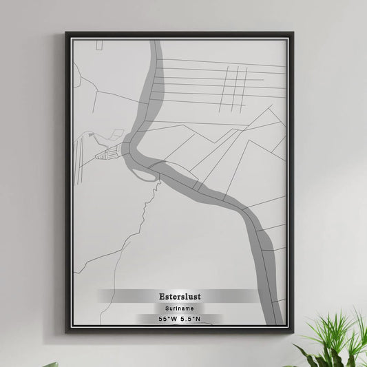 ROAD MAP OF ESTERSLUST, SURINAME BY MAPBAKES