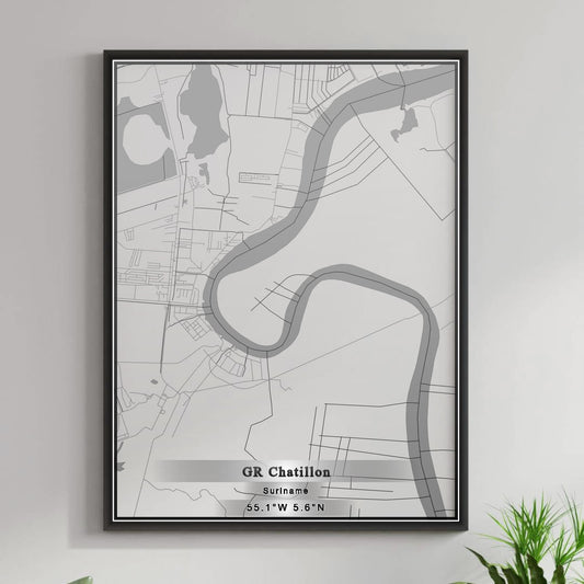 ROAD MAP OF GR CHATILLON, SURINAME BY MAPBAKES