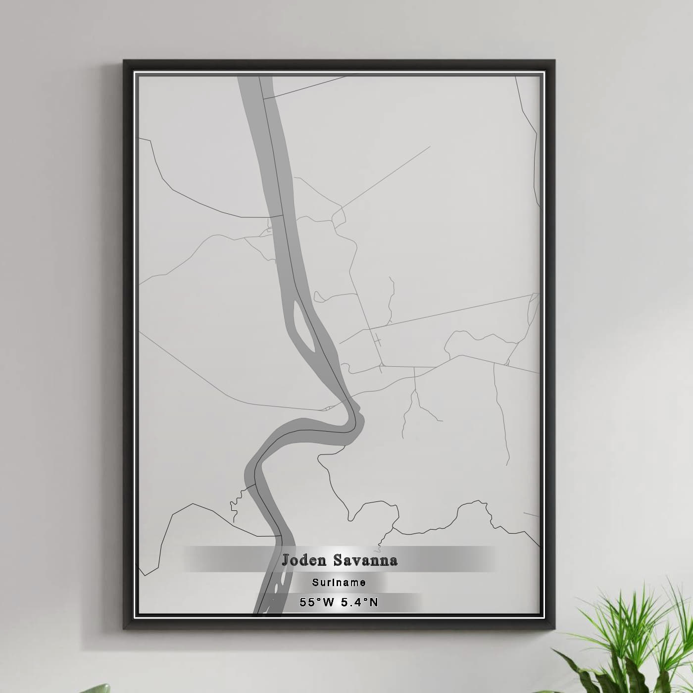 ROAD MAP OF JODEN SAVANNA, SURINAME BY MAPBAKES