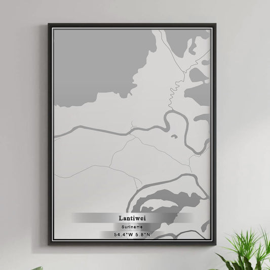 ROAD MAP OF LANTIWEI, SURINAME BY MAPBAKES