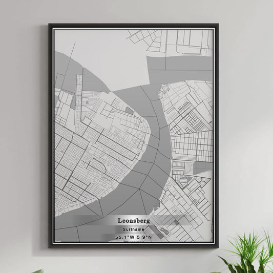 ROAD MAP OF LEONSBERG, SURINAME BY MAPBAKES